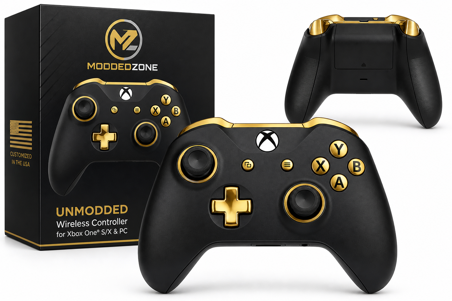 MODDEDZONE Custom Wireless Unmodded Xbox One Controller (Black/Gold) Review: Style-Forward, Feature-Lite