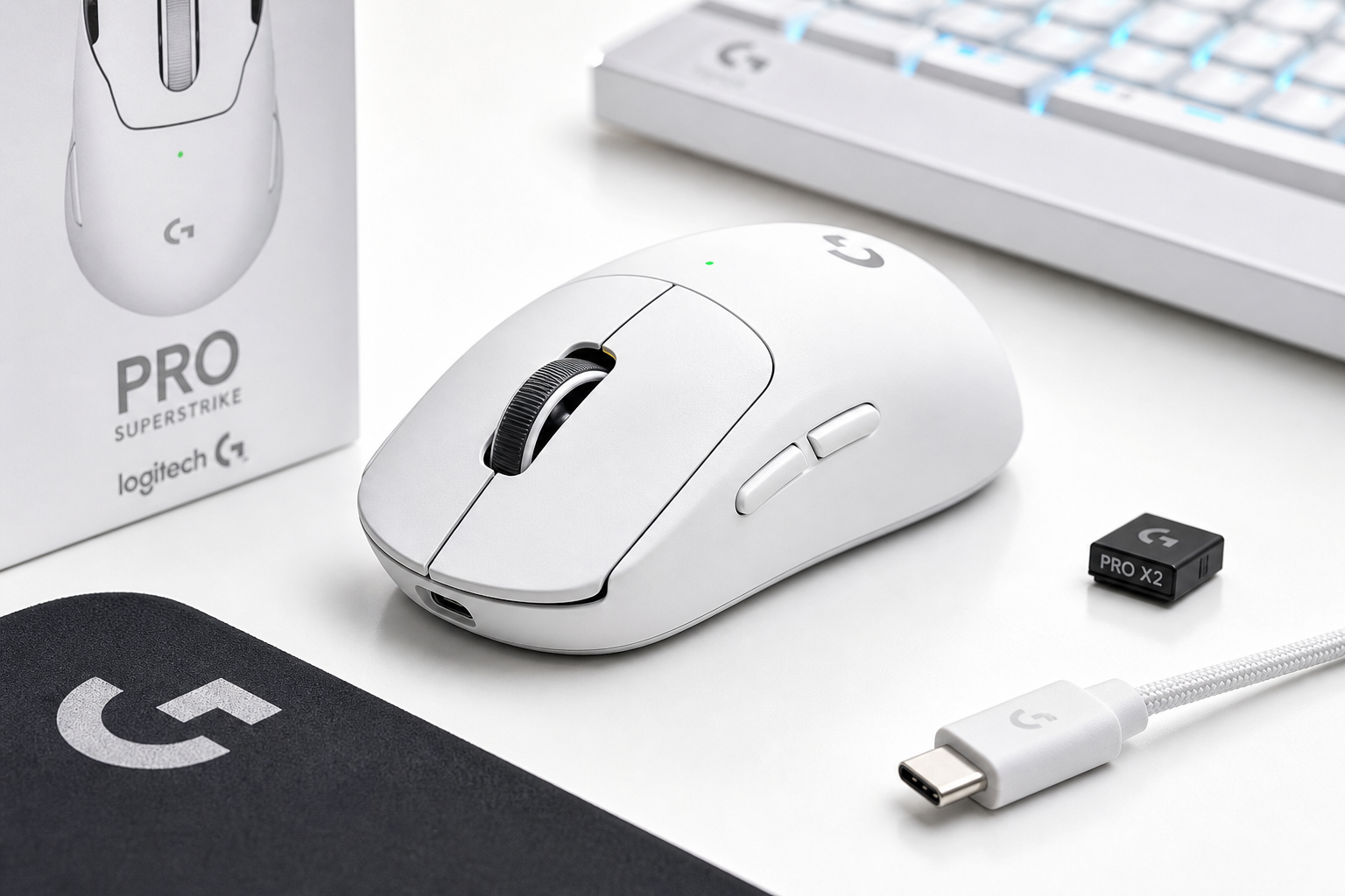 Logitech PRO X2 SUPERSTRIKE Lightspeed Wireless Gaming Mouse Review (White)