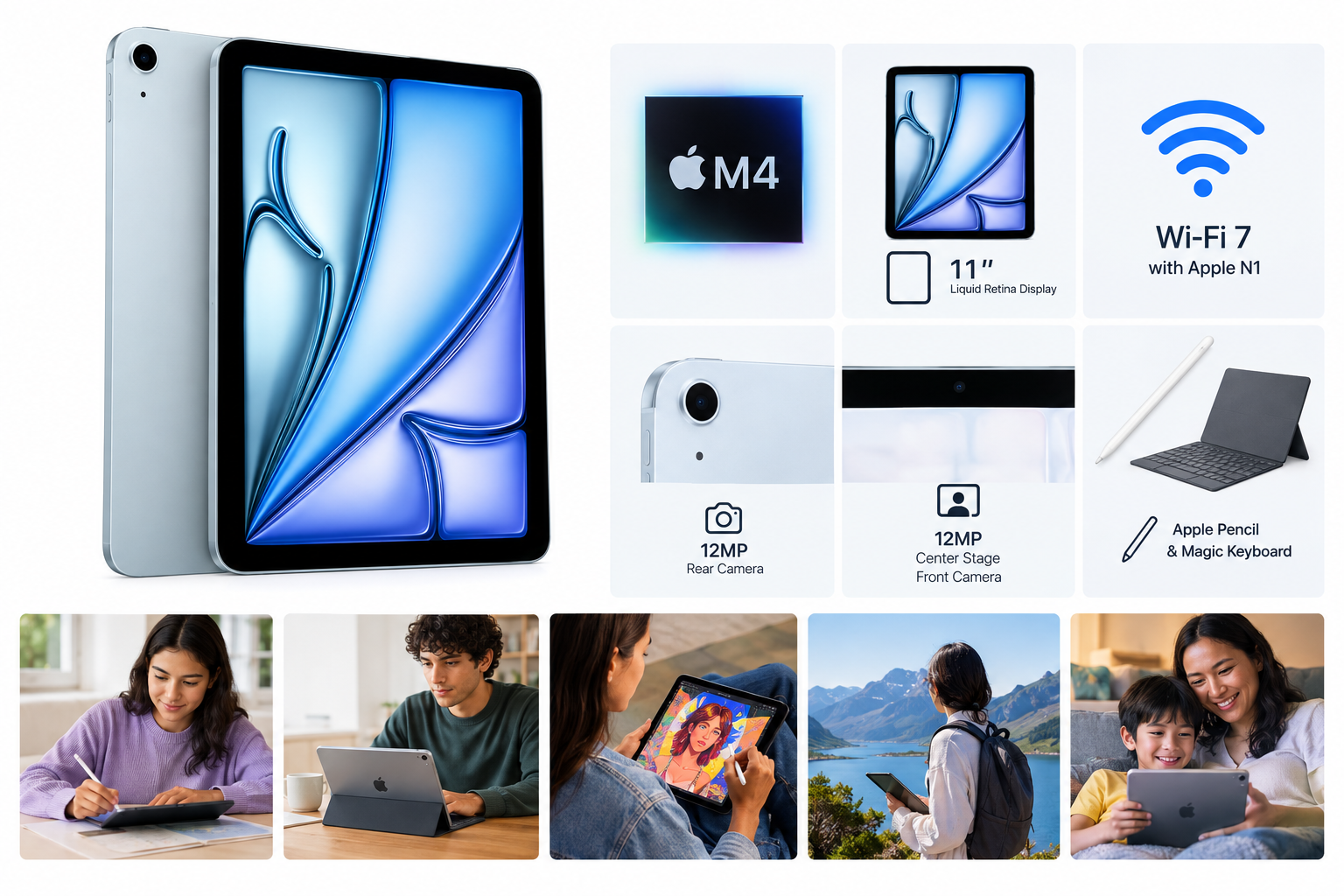 [Apple iPad Air 11-inch (M4) Review: A Powerful, Portable Tablet for Work and Creativity](https://www.amazon.com/dp/B0GQVF4SV7)